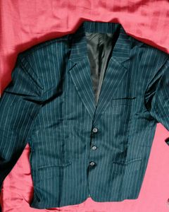 Men Blue Striped Blazer