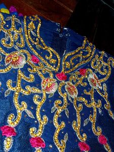 Pink 🩷 And Blue 💙 Lehnga Choli |  Floral Design