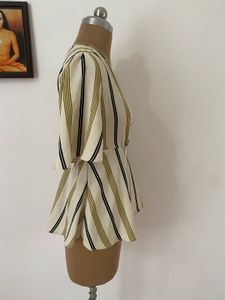 WARDROBE Striped Peplum Top