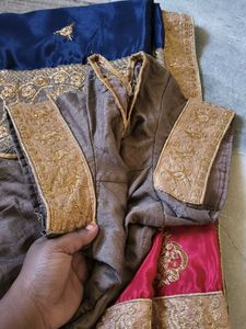 Elegant Blue Velvet Saree