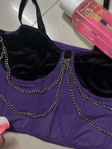 Purple Chain Detail Corset Top