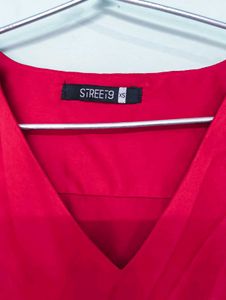 Chic Satin Red Mini Party Dress