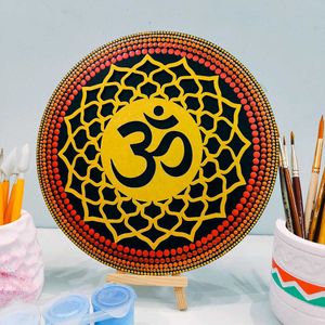 Hand-Painted OM Mandala Dot Art