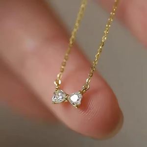 Bow Dainty Necklace Pvd Plated Anti-tarnish