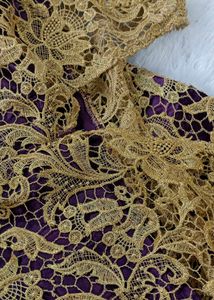 Gold Lace Overlay Dress