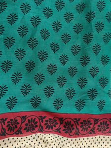 Green Red Soft Chiffon Saree, Blouse