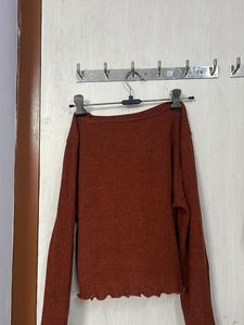Ribbed Brown Crop Top