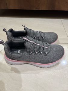 Athletic Works Gray &amp; Pink Slip-On Sneakers