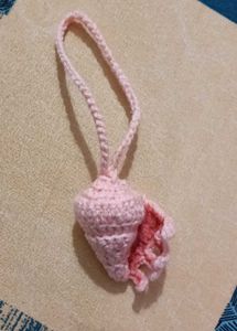 Crochet Seashell Bag Charm