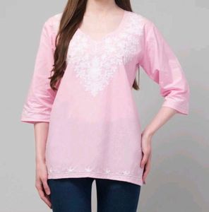 Women Embroidered Pure Cotton Straight Kurta