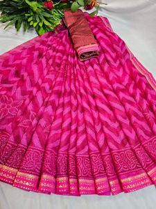 Pink Printed Saree