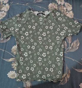 Floral Green Top