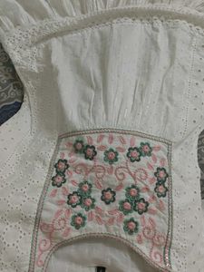 White Embroidered Mini Dress