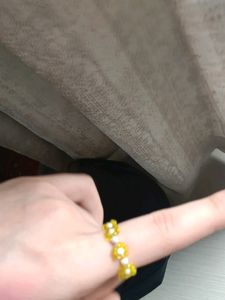 BEADED YELLOW RING FLOWER