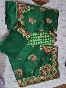 Green traditional Assamese Mekhela Chador