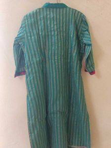 Striped Teal Tunic Top