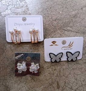 Three Beautiful Stud Earrings For Women