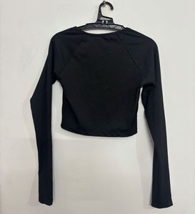 Grey v Shape Crop Top