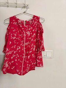 Pretty Pink Cold Shoulders Top