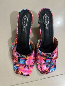Colorful Heeled Mules