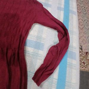 Burgundy Long Sleeve Dress