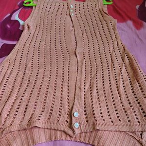 Knitted Sleeveless Top - Casual Style