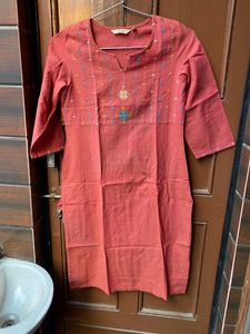 South Cotton Straight Kurta With One Side Pocket