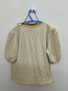 Cute Beige Button-Up Top