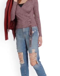 Only Mauve Wrap Top