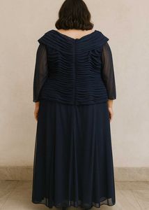 Navy Blue Plus Size Gown