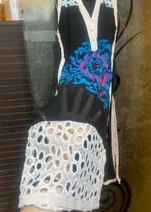 Imported  Fabric Black Kurta