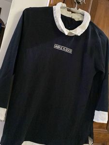 Black &amp; White Layered Top