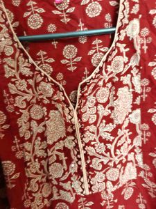 Red Floral Printed Kurti | Cotton