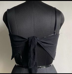 Black Back Tie Top