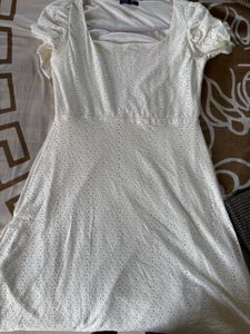 White Fit And flare Dress