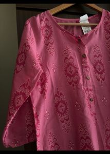Pink cotton kurta