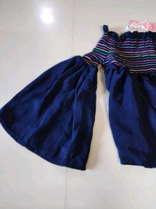 Stylish Off-Shoulder Navy Blue Top