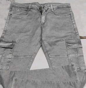 Grey Cargo Jeans