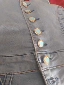 Denim Dungree with Button Detail
