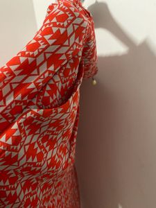 Red Geometric Print Trouser