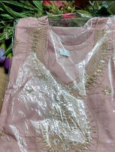 Pink Embroidered Kurti - Size XL