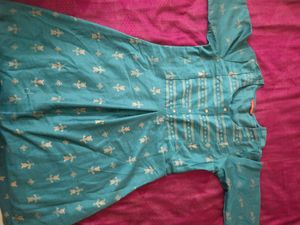 Green A-line Kurta