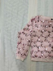 Pink Sequin Sweater