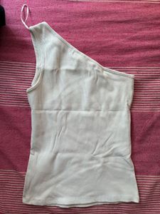 H&M Asymmetric Casual White Top
