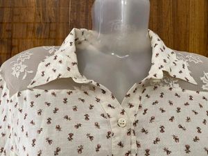 White Printed Cotton Shirt SALE😍SALE