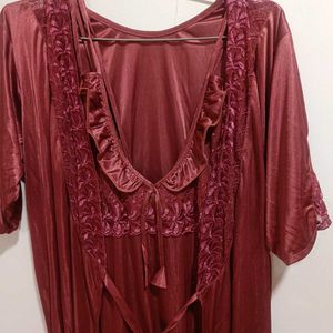 Beautiful Burgundy 2 piece  Nightsuit