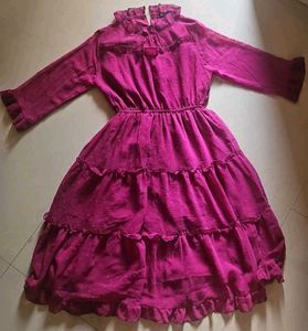 Magenta Ruffled Dress