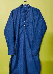 Navy Blue Lucknowi Kurta - Gently Used Treasure