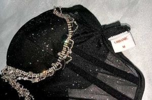 Brand New ( Urbanic)Black Sequined Mesh Corset Top