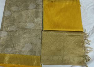 Banarasi Golden+yellow Suit